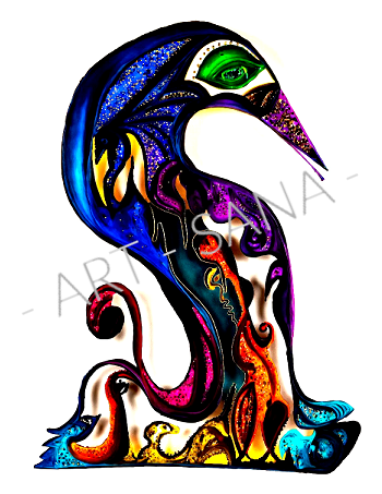 WALL ART - GUARDIAN OF THE LOW PLACES - RAINBOW - (Hand Drawn with Al - Enhanced Version)