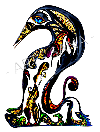 WALL ART - GUARDIAN OF THE LOW PLACES - UNIQUE - (Hand Drawn with Al - Enhanced Version)