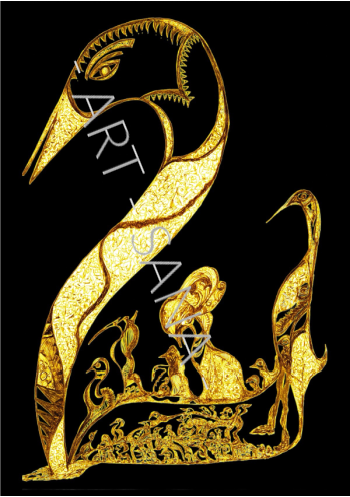 WALL ART - THE GOLDEN LINEAGE - BLACK DARK GOLD - (Hand-Drawn - Digitally Refined)