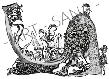 WALL ART - WOVEN SPIRITS - SILVER - (Hand-Drawn - Original)