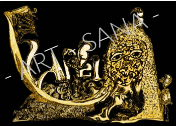 WALL ART - WOVEN SPIRITS - GOLD BLACK - (Hand-Drawn - Digitally Refined))