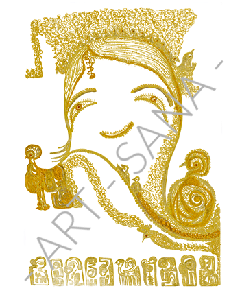 WALL ART - WHISPER OF INNOCENCE - YELLOW - (Hand-Drawn - Original)