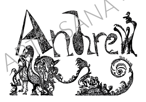 WALL ART - ANDREW -THE SACRED SPIRAL - BLACK - (Hand-Drawn - Original)
