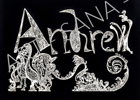 WALL ART - ANDREW - THE SACRED SPIRAL - BLACK WHITE - (Hand-Drawn Illustration - Digitally Refined)