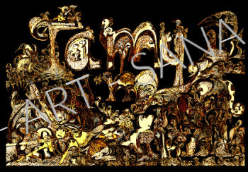 WALL ART - TAMMY - QUEEN OF THE HIDDEN KINGDOM - COLOUR - (Hand Drawn with Al - Enhanced Version)