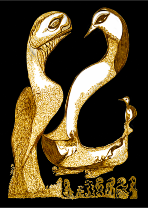 WALL ART - WHEN TWO REMEMBER - (Hand-Drawn Illustration - Digitally Refined)