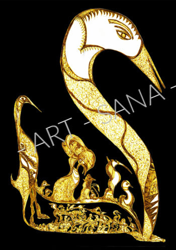 WALL ART - THE GOLDEN LINEAGE - WHITE -  (Hand-Drawn - Digitally Refined)