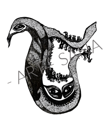 WALL ART - THE DREAMER'S ARC - BLACK  - (Hand-Drawn - Original)