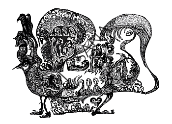 WALL ART - MEMORY WINGS  - BLACK  - (Hand-Drawn - Original
