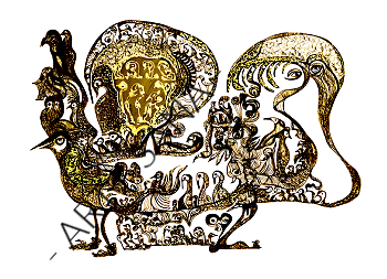 WALL ART - MEMORY WINGS  - GOLD  - (Hand-Drawn - Digitally Refined))