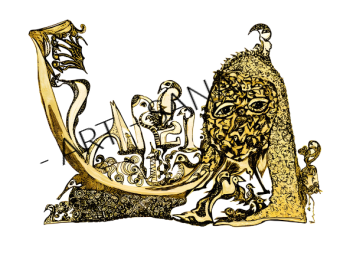 WALL ART - WOVEN SPIRITS  - GOLD  - (Hand-Drawn - Digitally Refined)