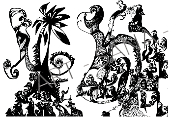 WALL ART - THE TREE OF BOTH PATHS  - BLACK  -  (Hand-Drawn - Original)
