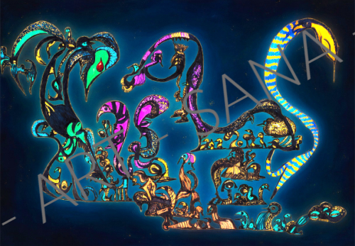WALL ART - WHISPERS IN MOTION - COLOUR - (Hand Drawn with Al - Enhanced Version)