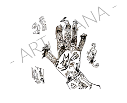 WALL ART - THE HAND OF HIDDEN STORIES - BLACK -  (Hand-Drawn - Original)