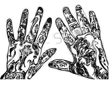 WALL ART - THE HANDS OF CREATION - BLACK -  (Hand-Drawn - Original)