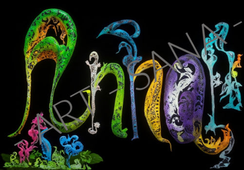 WALL ART - ANNA  - LETTERS OF THE SOUL -  BLACK COLOUR - (Hand Drawn with Al - Enhanced Version)