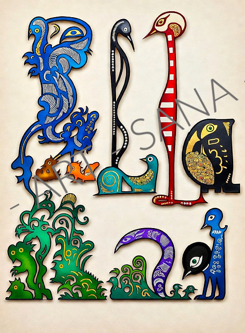 WALL ART - BELLA - GRACE BETWEEN WORLDS -  COLOUR - (Hand Drawn with Al - Enhanced Version)