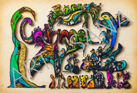 WALL ART - CARMEL - WHISPERS OF CARMEL - COLOUR -  Hand Drawn with Al - Enhanced Version)
