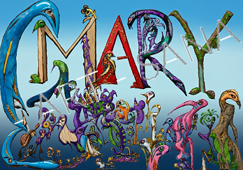 WALL ART - MARRY - THE SECRED GARDEN OF MARRY - BLUE - (Hand Drawn with Al - Enhanced Version)