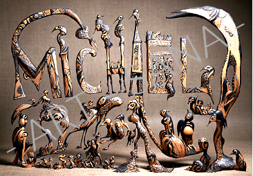 WALL ART - MICHAEL - THE GUARDIANS OF MICHAEL - GOLD - (Hand Drawn with Al - Enhanced Version)