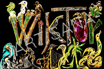 WALL ART - WIKTOR - THE GOLDEN MANUSCRIPT - BLACK COLOUR - (Hand Drawn with Al - Enhanced Version)