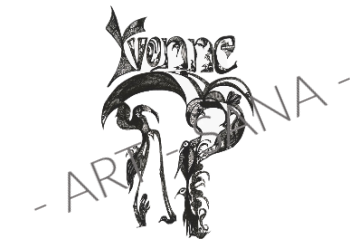 WALL ART - YVONNE - GRACEFUL WHISPERS  - BLACK -  (Hand-Drawn - Original)