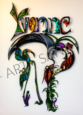 WALL ART - YVONNE - GRACEFUL WHISPERS - COLOUR - (Hand Drawn with Al - Enhanced Version)