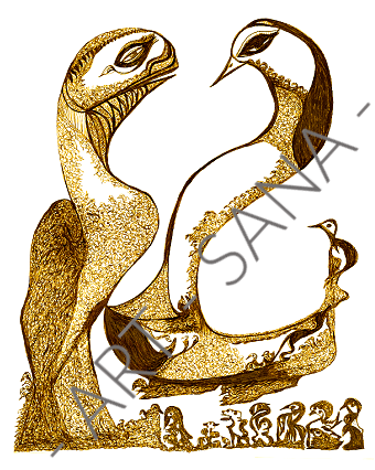 WALL ART - WHEN TWO REMEMBER - (Hand-Drawn Illustration - Digitally Refined)