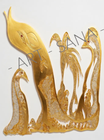 WALL ART  - THOSE WHO RISE IN GOLD - (Hand Drawn with Al - Enhanced Version)